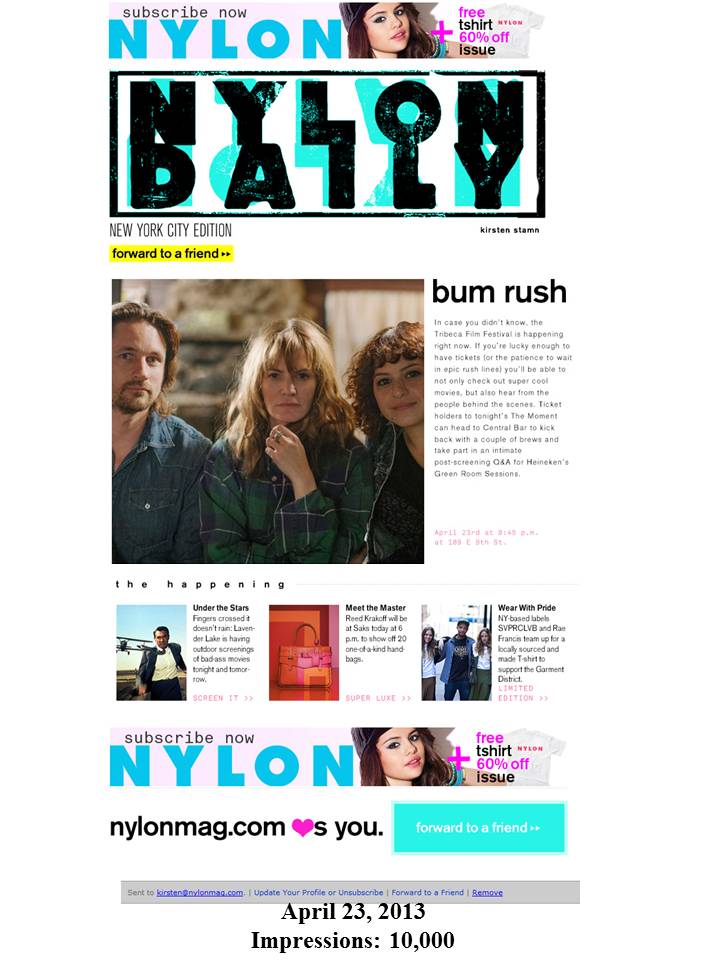 Rae Francis in NYLON Newsletter NYC Edition!