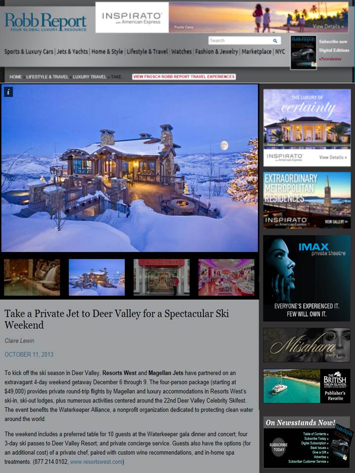 Resorts West "Holiday Memories Package" on RobbReport.com
