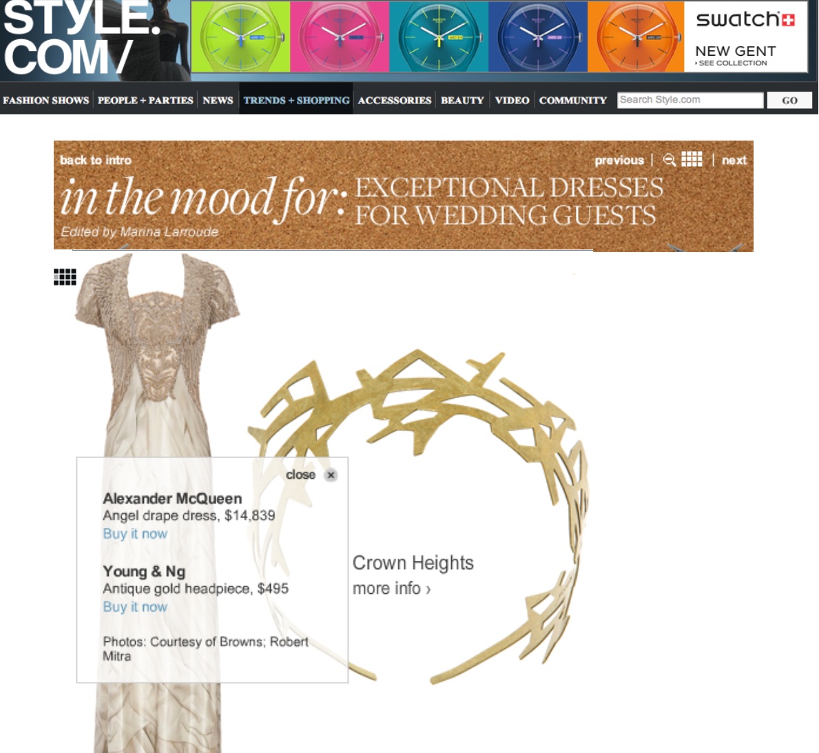 Style.com Features Young&ng Headpiece Paired with Alexander McQueen Dress