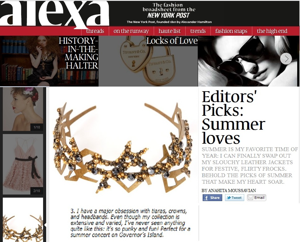 Young&ng Jewelry Featured in New York Post's Summer Must-Haves for 2011!