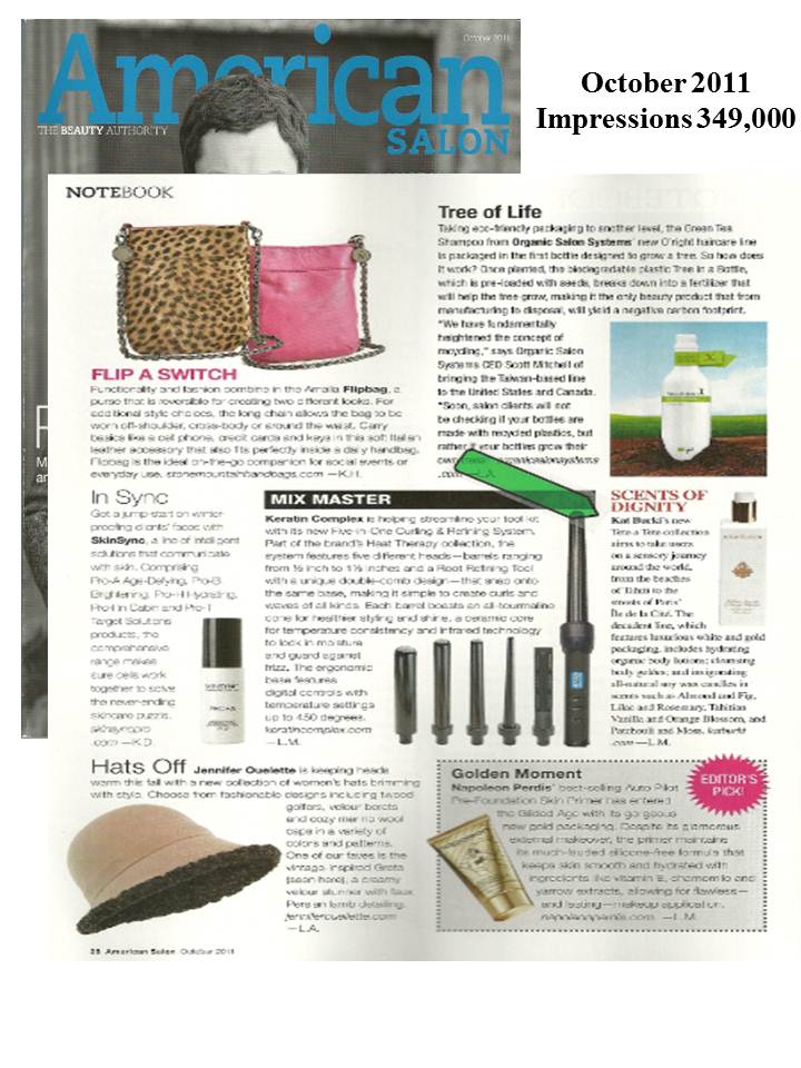 KB's Tete a Tete Collection in American Salon's October 2011 Issue