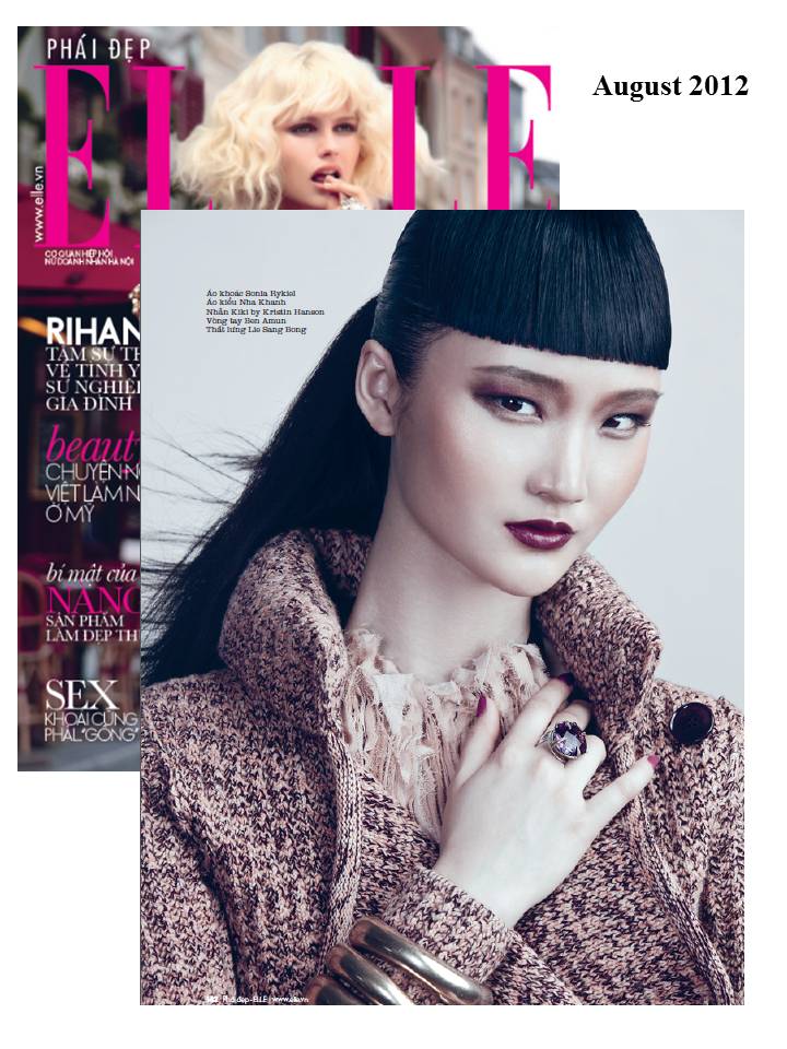 Kristin Hanson & Young&ng featured in ELLE Vietnam's August 2012 issue