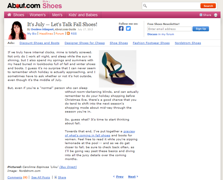 Carolina Espinosa on Shoes.About.com