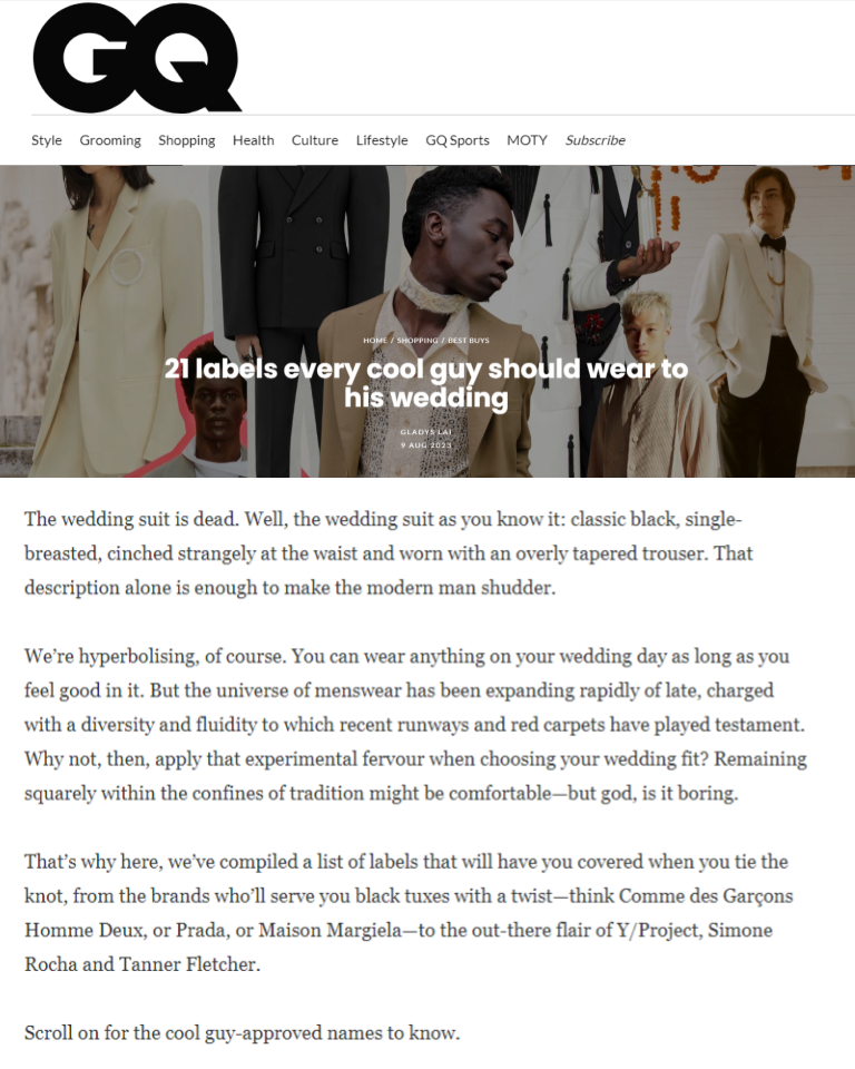 Luxury NYC Fashion PR Firm Secures Client Coverage in GQ LER Public