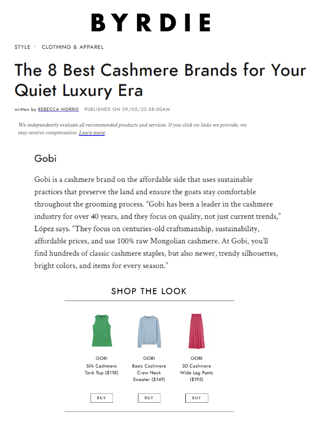 Luxury NYC Fashion PR Firm Secures Client Coverage in Byrdie LER